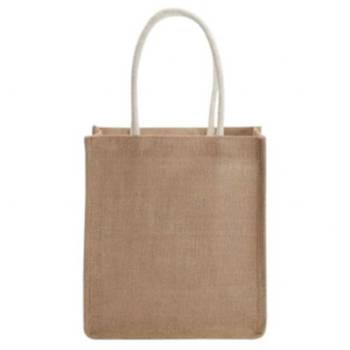 Classic Brown Jute Bags With White Handle in Delhi